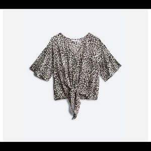 Slightly cropped cheetah print top from stitch fix